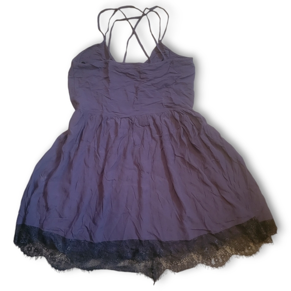 GIRLS ON FILM - Purple Ballerina. Dress W/ Lace & Criss Cross Spaghetti Straps - Picture 6 of 9